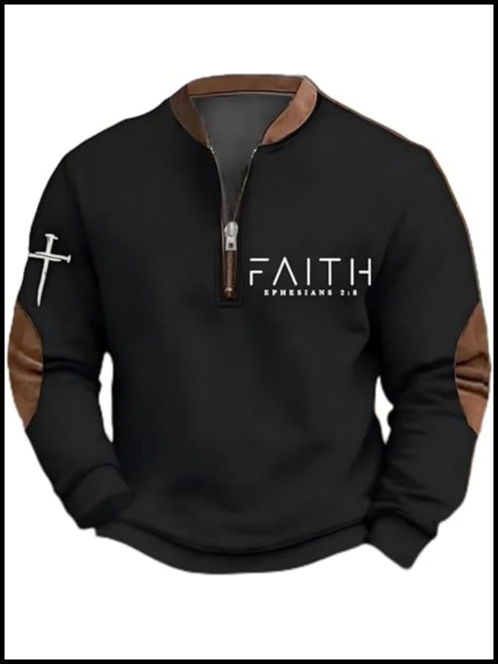 Men's Faith Graphic T-Shirt Ephesians 2:8 Crew Neck Pullover Casual Tee